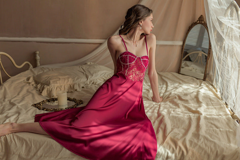 性感內衣 情趣睡衣 均碼 吊帶長裙誘惑 紅 1616R - 情趣內衣 - 天使魅力 - 啱 feel | feelin&