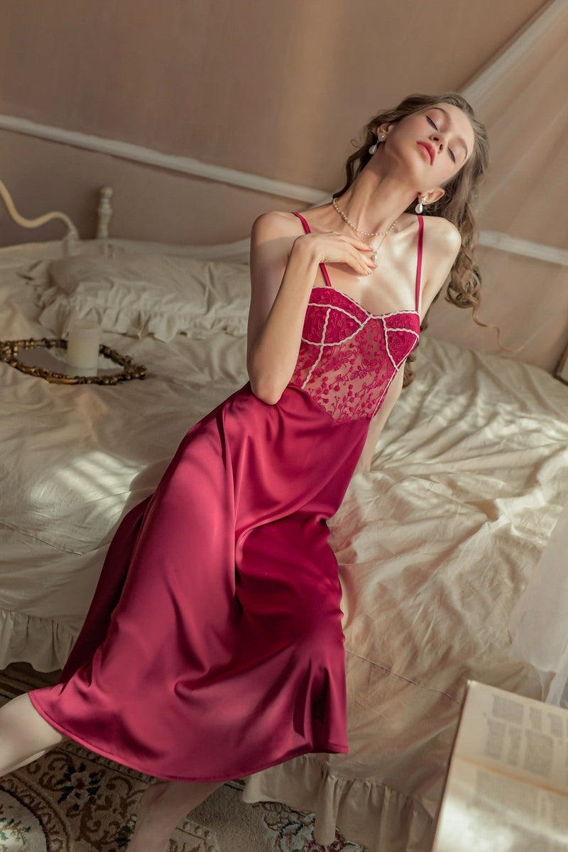 性感內衣 情趣睡衣 均碼 吊帶長裙誘惑 紅 1616R - 情趣內衣 - 天使魅力 - 啱 feel | feelin&