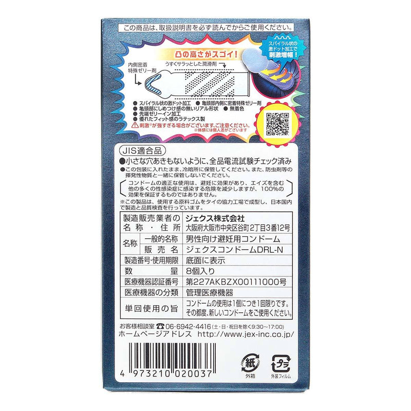 日本 JEX 激凸點持久型 8 片裝 乳膠安全套